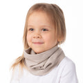 Beige Single-Layer Merino Wool Tube Scarf