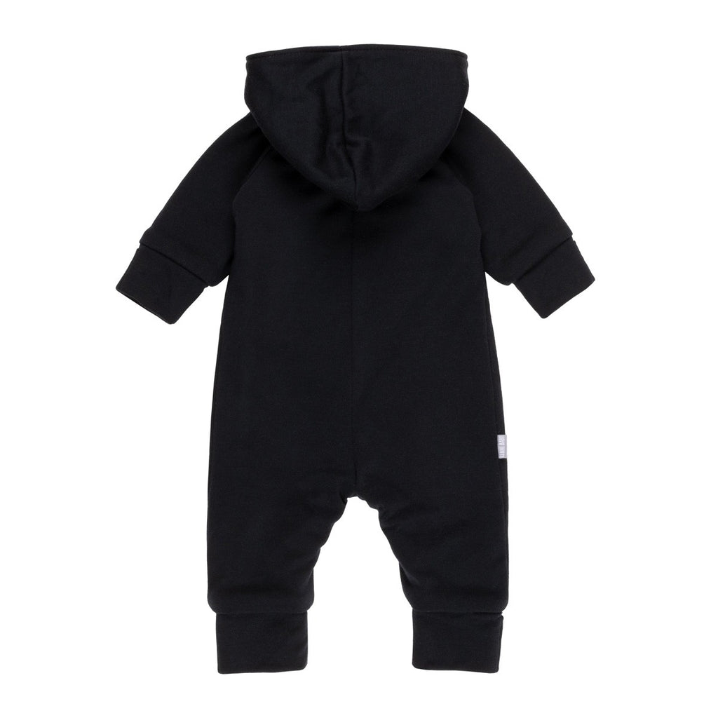 Cotton-Lined Merino Wool Baby Overall – Black