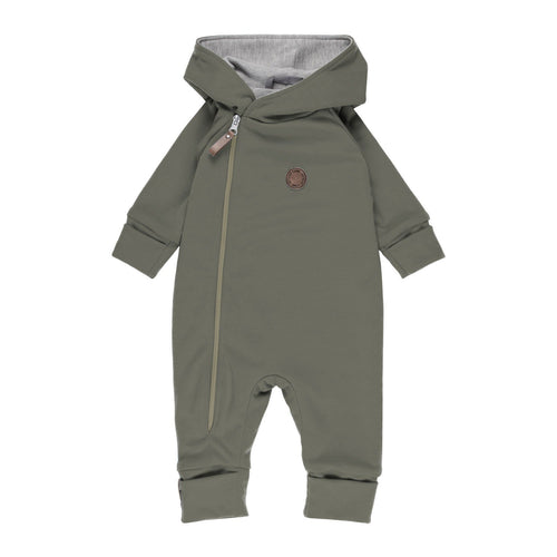 Cotton-Lined Merino Wool Baby Overall – Khaki