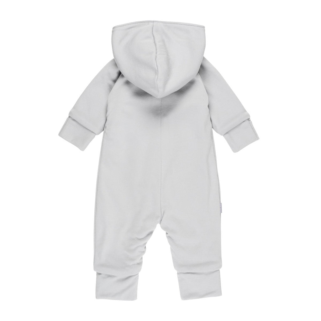 Cotton-Lined Merino Wool Baby Overall – Light Grey