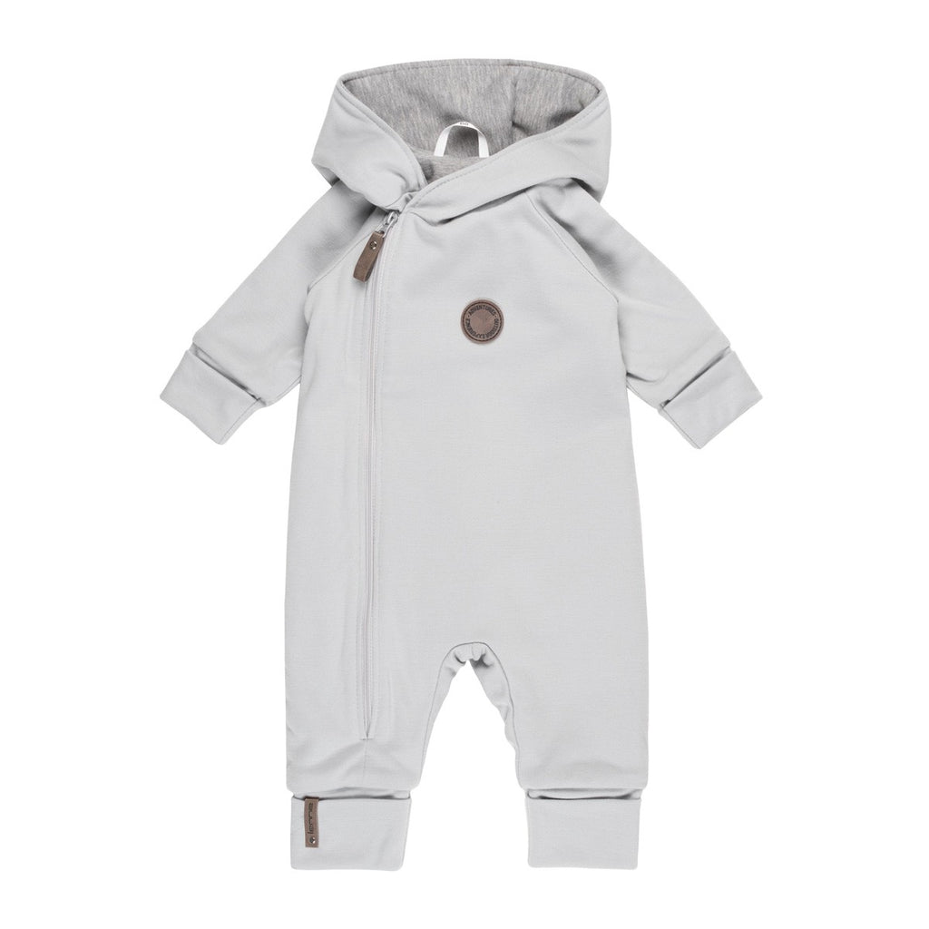 Cotton-Lined Merino Wool Baby Overall – Light Grey
