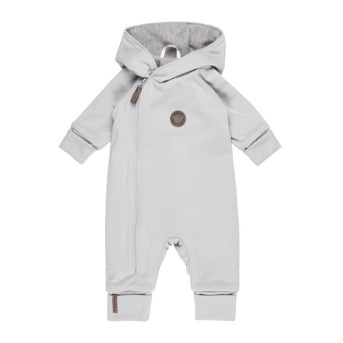 Cotton-Lined Merino Wool Baby Overall – Light Grey