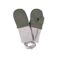 Khaki and Green Merino Wool Baby Mittens with Thumb