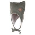 Khaki Green Merino Wool Tie-Up Baby Hat