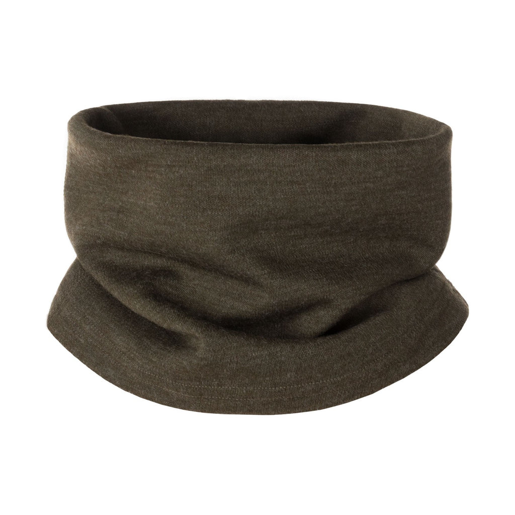 Khaki Green Merino Wool Tube Scarf – One Size