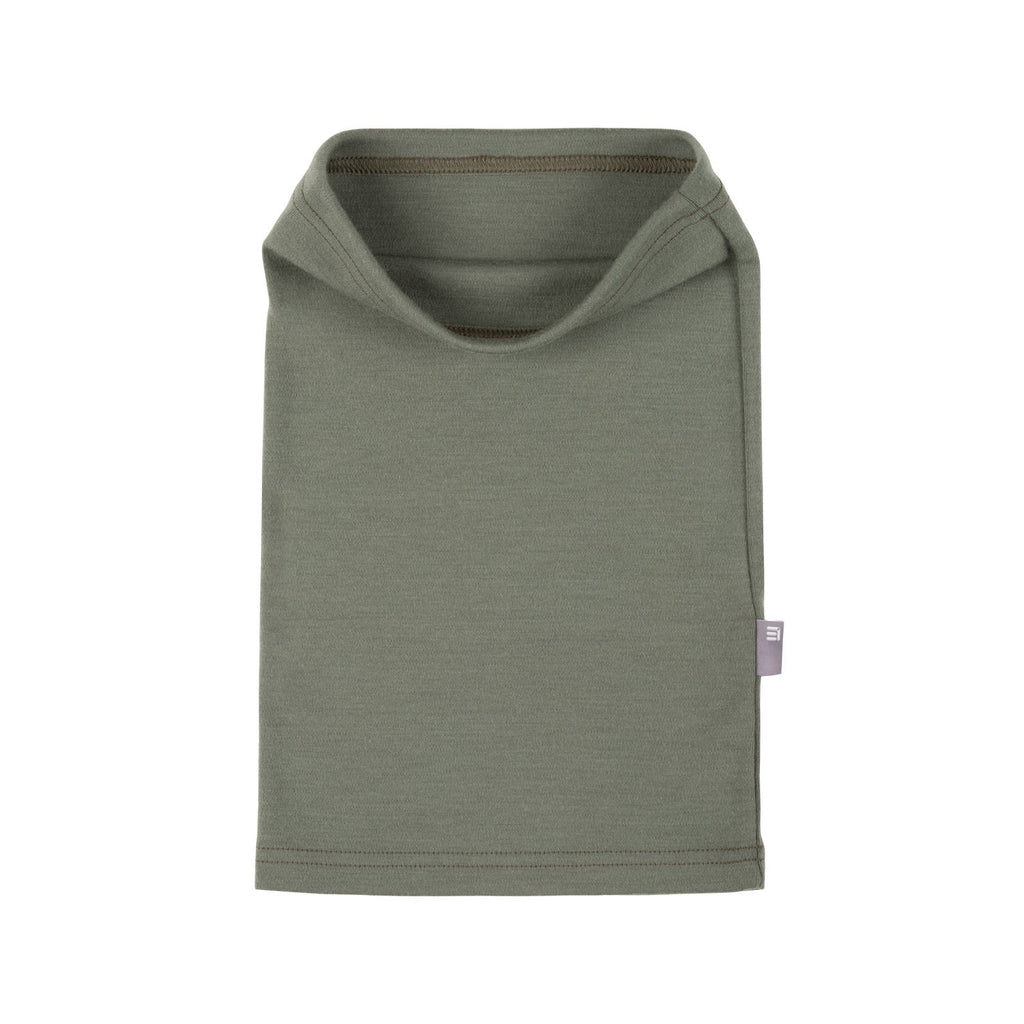 Khaki Green Single-Layer Merino Wool Tube Scarf