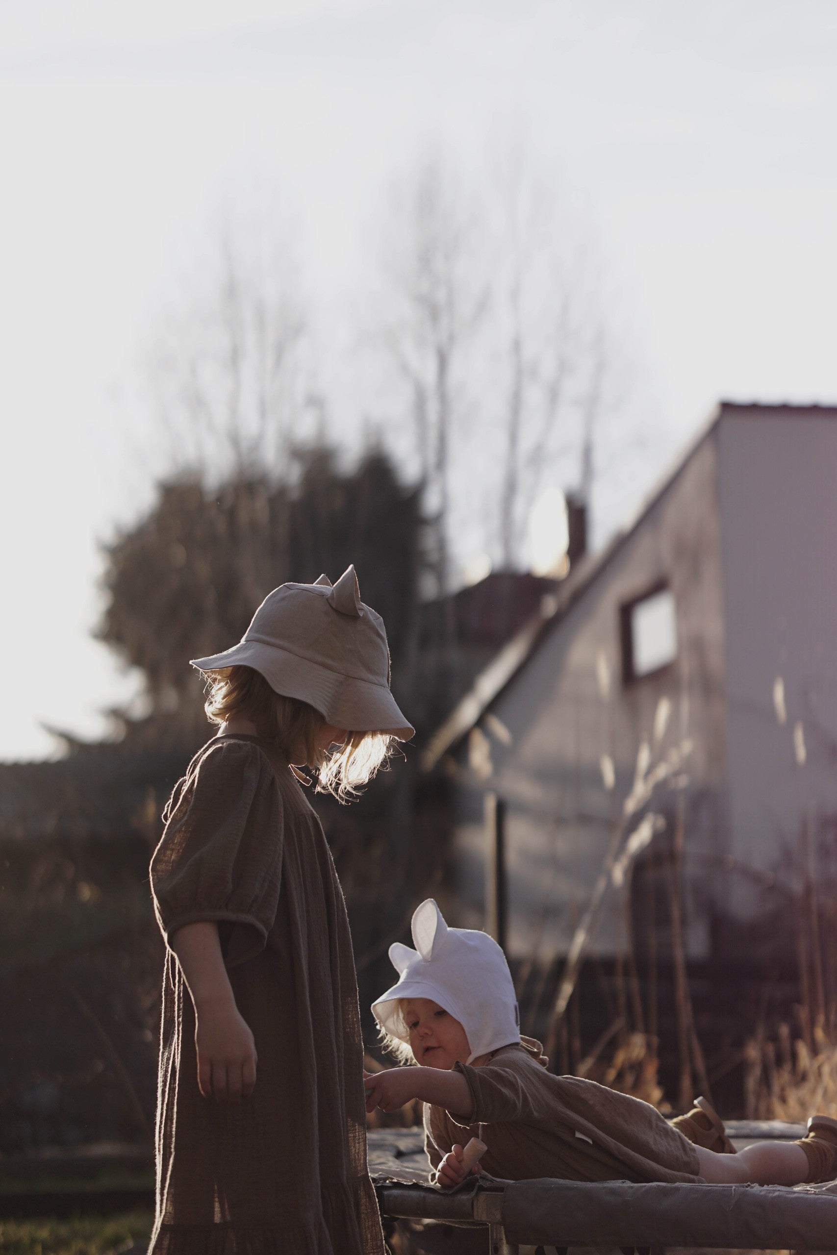 Kids Hat with Ears - Beige