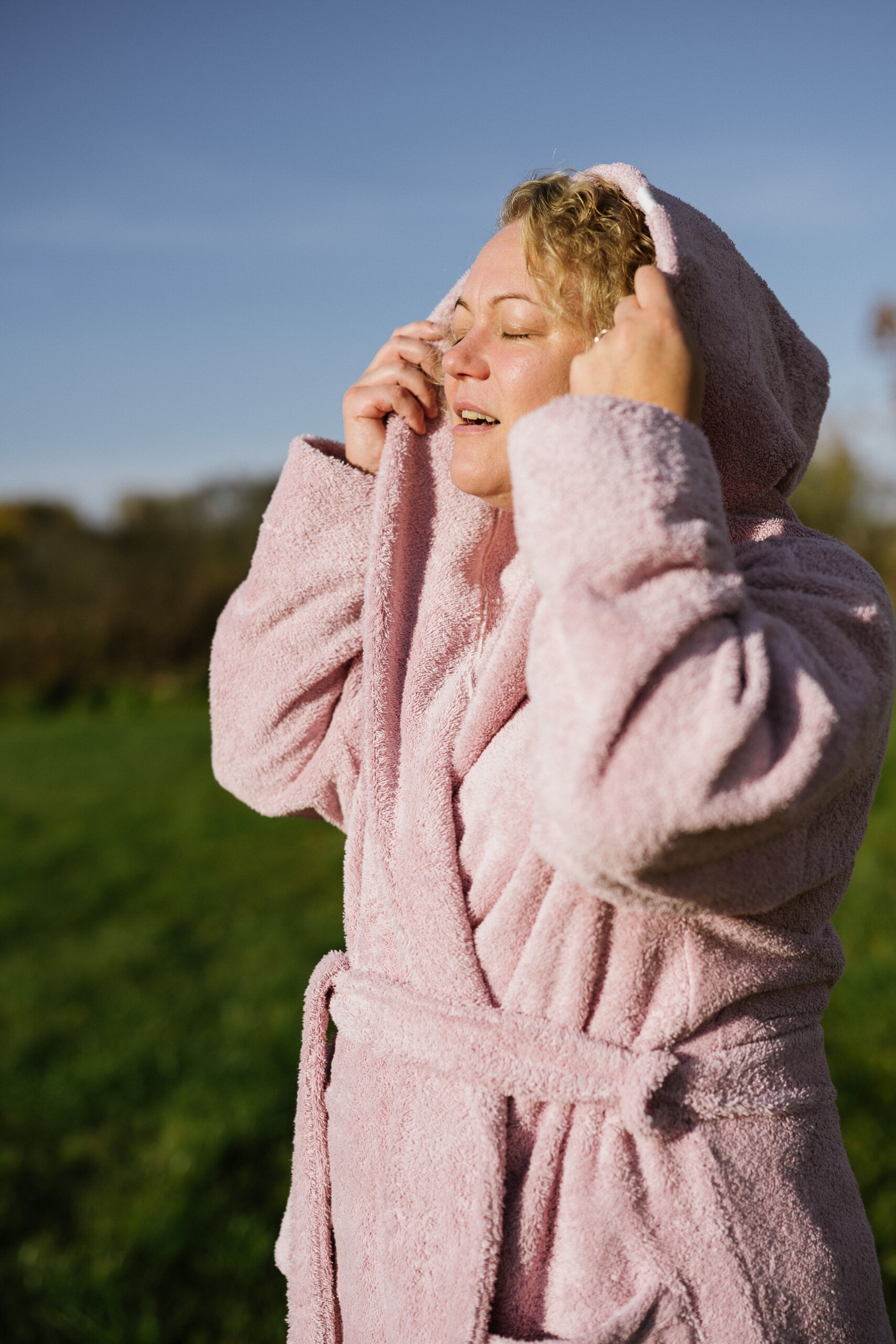 Unisex Hooded Bathrobe - Cotton Terry