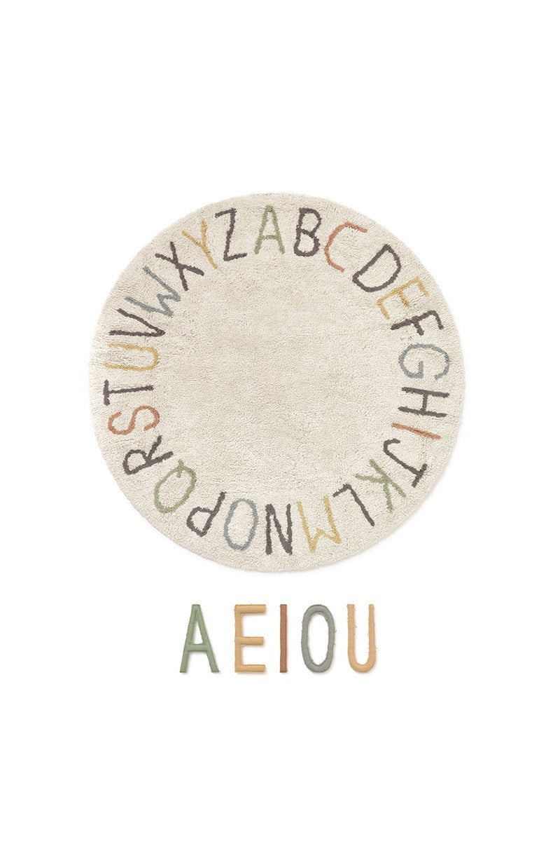 Washable Rug ABC color and letters, 120 cm