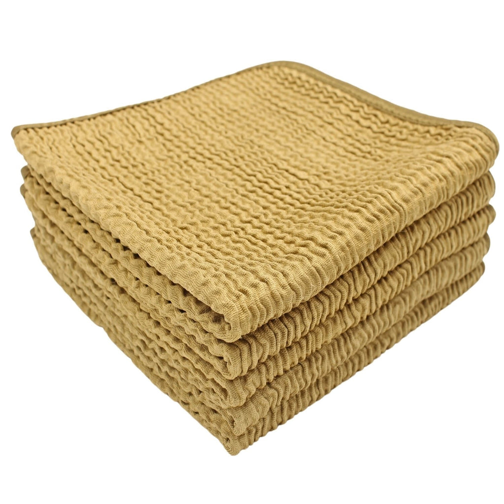 Wave Gold Glass Cleaning Cloths, 36 × 36 cm – Pack of 5